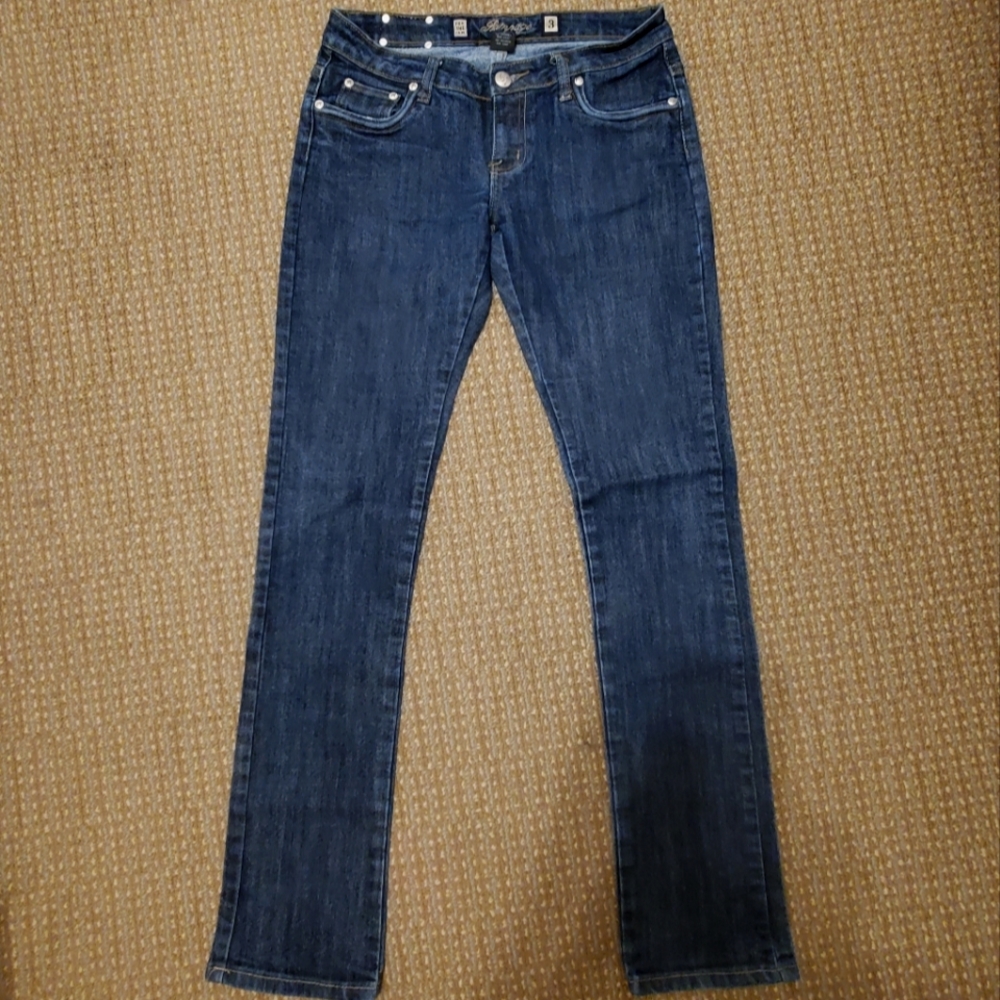 Rampage straight leg jeans mid-rise medium dark wash